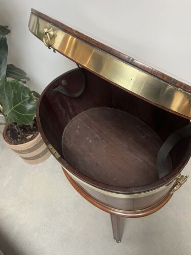 George III Mahogany Brass Bound Cellarette Wine Cooler - Picture 13 of 15