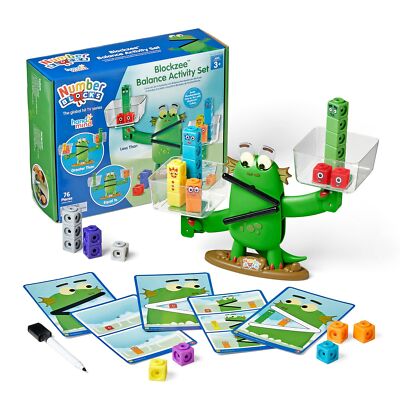 hand2mind Numberblocks Blockzee Balance Activity Set, 61 MathLink Cubes, Bala...