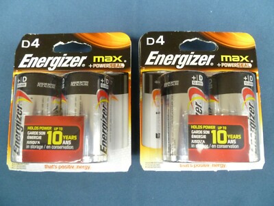 Lot 2, Energizer E95BP-4 MAX D Alkaline Batteries 4 ea (Each Pack), Exp: Dec/26