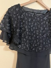 Tahari Black Floral Embellished Lace Top Sheath  Cocktail Dress Sz 2