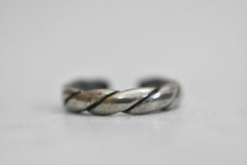 Rope Toe ring vintage sterling silver women  Size  3.5 Adj