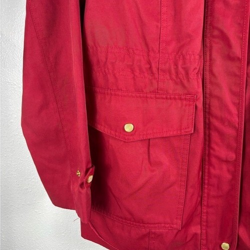 Cole Haan Women's Large Red Jacket Lightweight Rain Jacket Buckle Neck Detail - Picture 5 of 12
