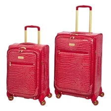 *Samantha Brown 2-PC Summer Croco 22" Carry-On & 26" Spinner Set - Watermelon