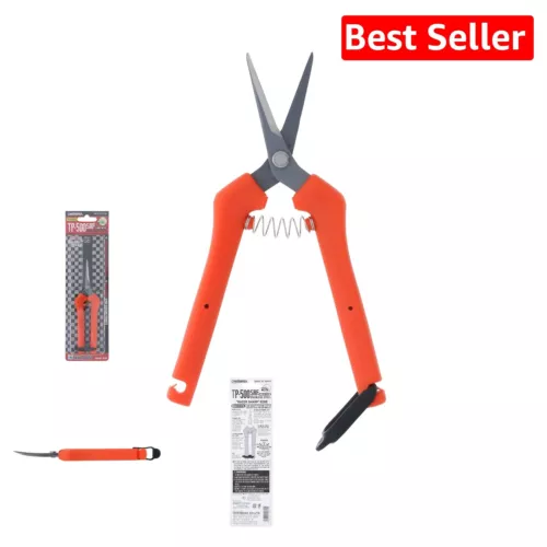 Japanese Stainless Steel Curved Blade Garden Scissors - Ultra-Light & Durable