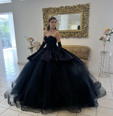 Sweetheart Black Quinceanera Dresses Tulle Sweet 15 16 Prom Party Ball Gowns | eBay Sweetheart Black Quinceanera Dresses Tulle Sweet 15 16 Prom Party Ball Gowns | eBay