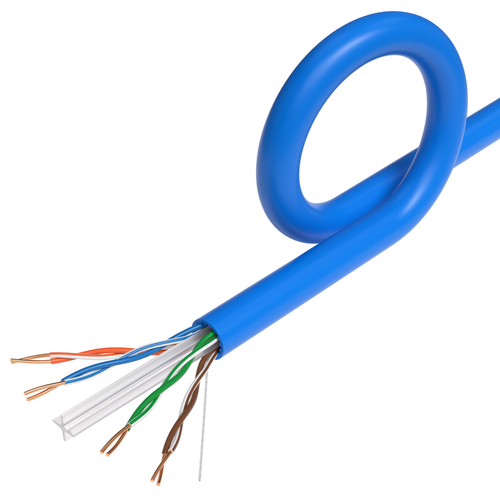 Cat6A Blue UTP 1000ft Solid Copper Ethernet Cable 23AWG 10Gbps High-Speed Wire - Picture 2 of 10