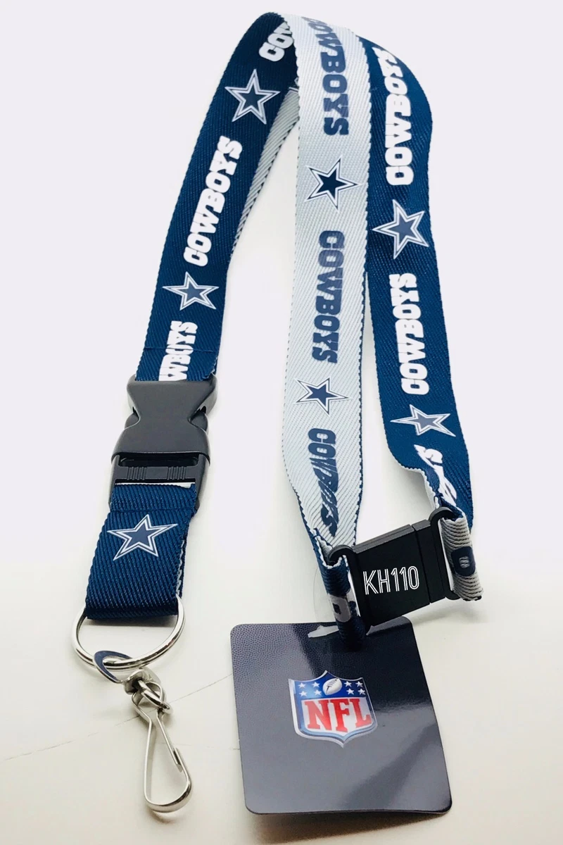 NFL Dallas Cowboys Two Tone Clip on Lanyard Keychain Official Licensed