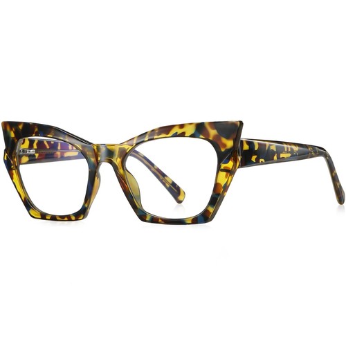 Cat-Eye Glasses for Women Stylish Plastic Eyeglasses Frames Spring Hinges Black - Foto 8 di 20