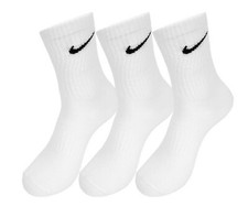 Nike Everyday Lite Weight Socks 3 Pairs White Fashion Casual GYM Sock SX7676-100