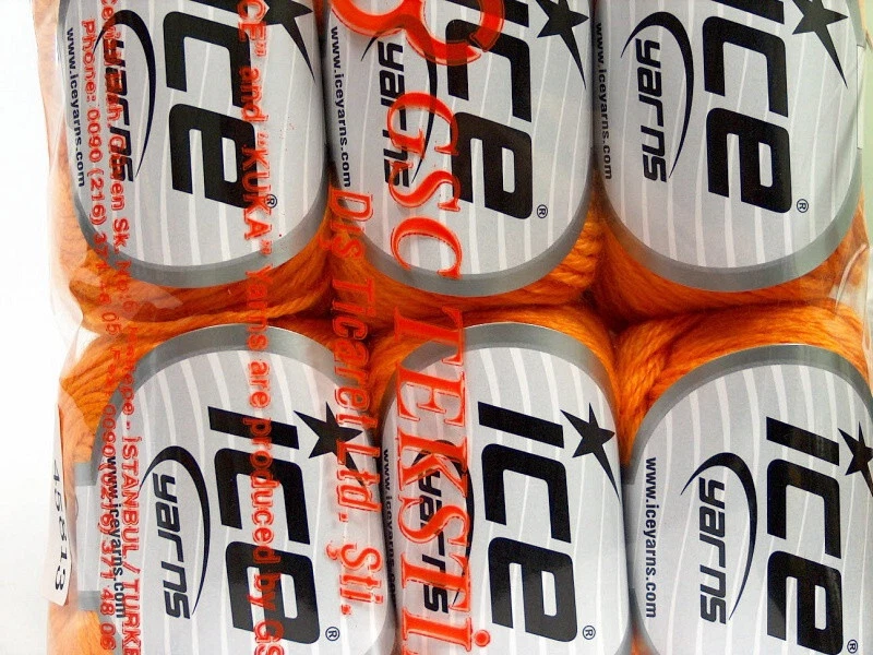 6-Skein Lot Baby Merino DK Yarn Wool Light 6x50g/100m Light Orange Foto 4 de 4