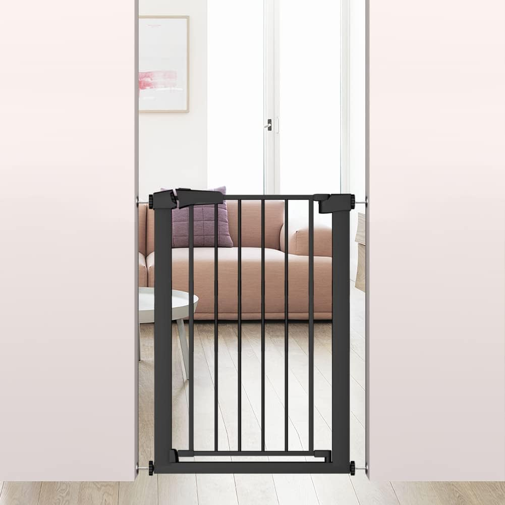 38.5" Extra Tall Narrow Pet Gate Black 24.01"26.77" Wide Walk through Baby Ga eBay