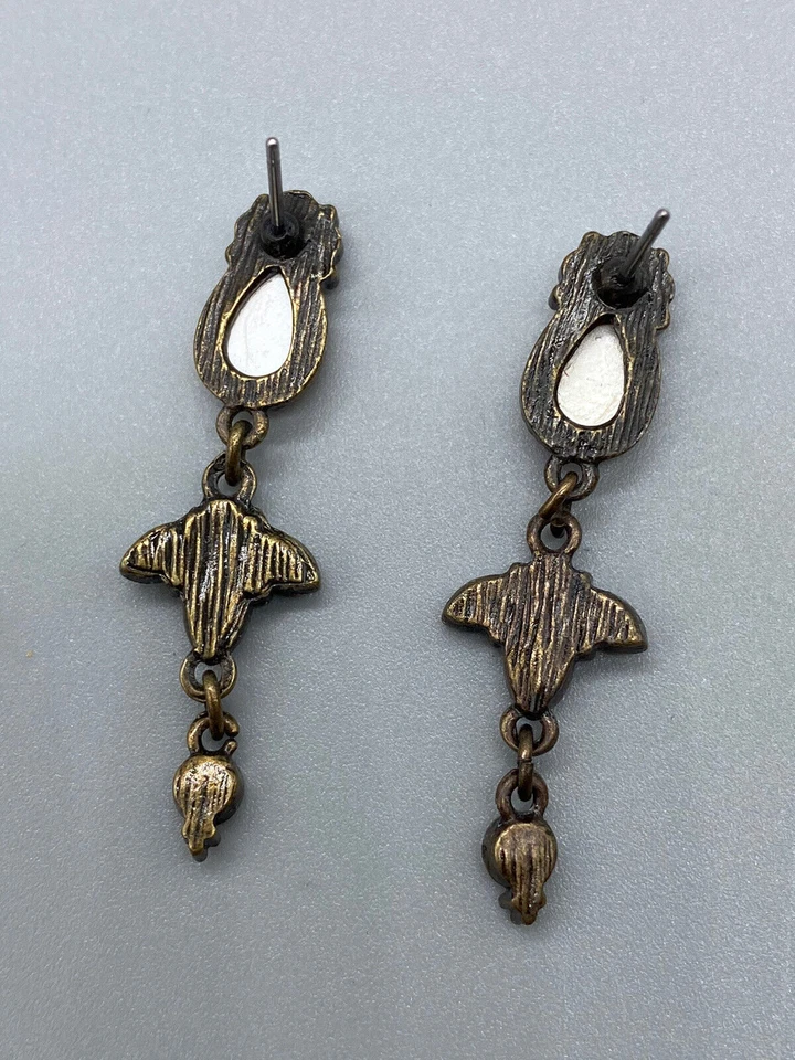 Conjunto de collar y pendientes Avon para mujer con circonitas verdes y naranjas envejecidas en Y Foto 4 de 4