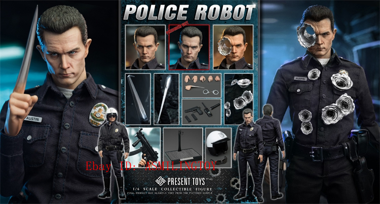 PRESENT TOYS PT-SP62ターミネーター ポリス1/6T-1000 PRESENT TOYS PT-sp62 Terminator Police Robot Action Figure