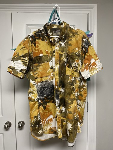 Staple Pigeon Shirt Mens 3XL Yellow/Brown Casual Designer Streetwear - 第 1/5 張圖片