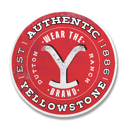 Yellowstone Authentic Red White Brand Dutton Ranch Montana 9cm Sticker Aufkleber - Bild 1 von 2