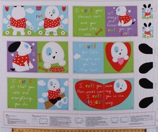 35" X 44" Panel Soft Book Puppy Dogs Pets Kids Animals Cotton Fabric D475.33