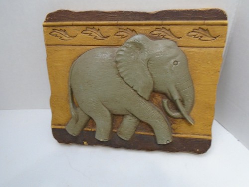 Vintage Home Interiors HOMCO Elephant Wall Hanging Plaque Africa - Picture 3 of 7