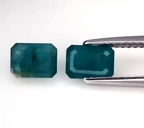 1.70CTS blue green natural grandidierite octagon cut 2pcs loose gemstones - Video 1 of 1