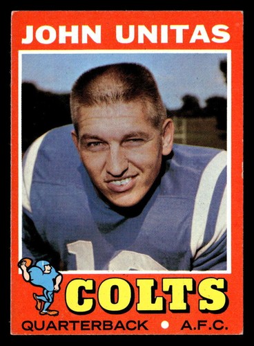 1971 Topps John Unitas #1 Baltimore Colts VG/VG-EX Y6922