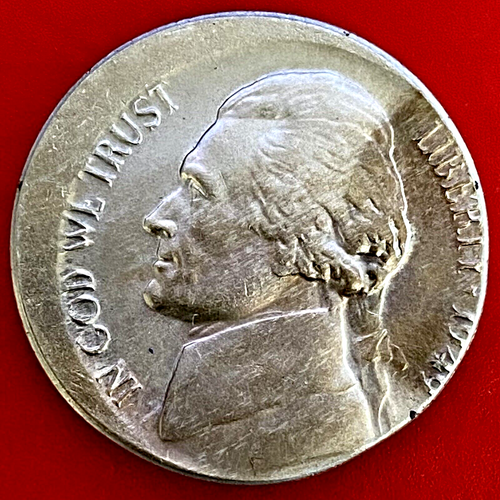 1949-D OFF-CENTER ERROR JEFFERSON NICKEL - Picture 1 of 2