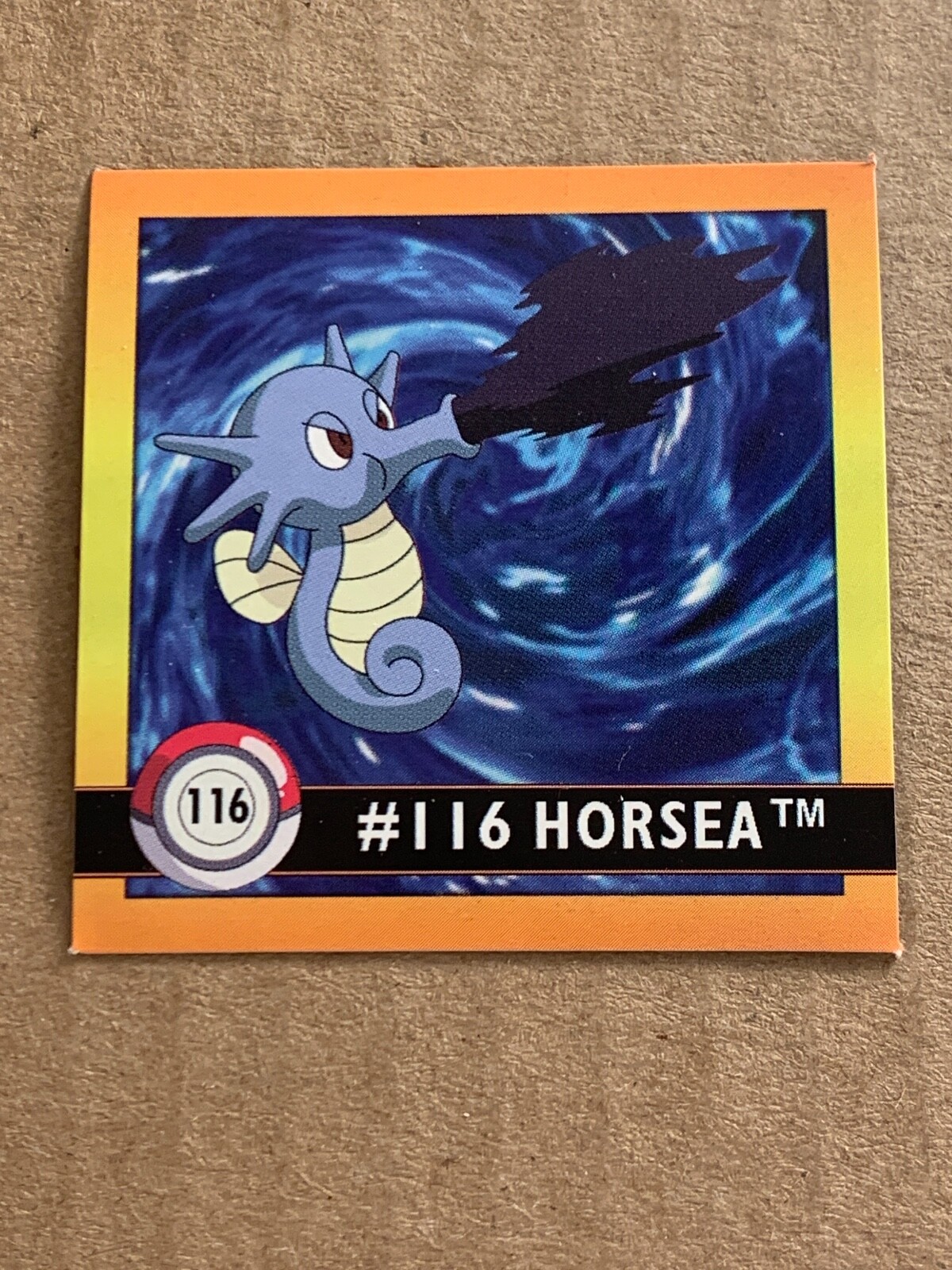 Pokemon 1999 Artbox Series 1 Stickers Horsea 116. FREE SHIPPING!	
