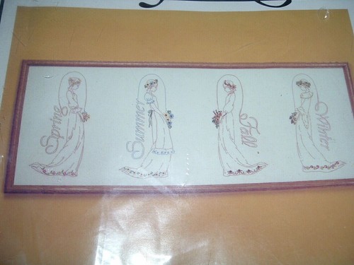 Vtg 1984 Better Homes Victorian Brides 4 Seasons Embroidery Picture Kit NIP #LD - Picture 3 of 4