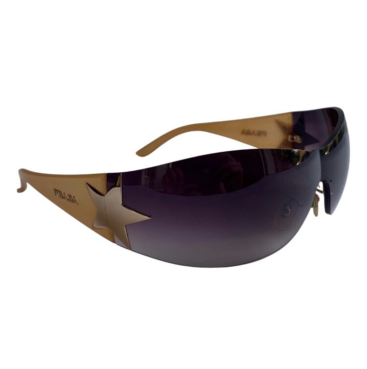 Prada SPR-72G Vintage Glam Y2k Star Mask Shield Sunglasses