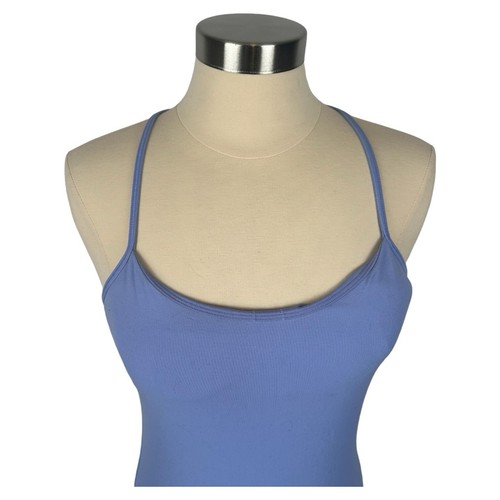 LULULEMON Womens Size 10 Razor Back Tank Top Purple Blue Built in Bra - Picture 5 of 15