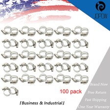 Stainless Steel Drive Hose Clamps Fuel Line Clip 100 Pcs 1/2"-3/4"  New