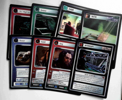 Star Trek CCG 1E BOG Blaze of Glory VRF 8 card Foil Set Kraxon, Negh'Var, Koloth