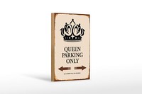 Holzschild Spruch 12X18Cm Queen Parking Only Korona Holz Deko Schild