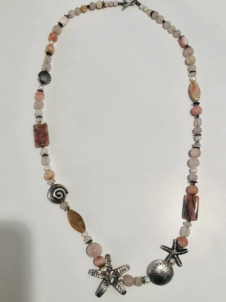 "Collar de plata esterlina de 18"" de diseño de perlas y piedras preciosas AMY KAHN RUSSELL" Foto 3 de 4