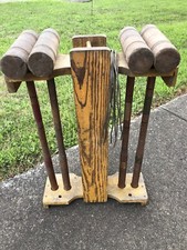 J12Y Antique Croquet Stand And Partial Set