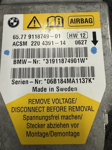 ๐ 04-10 OEM BMW E60 E61 E63 M5 M6 SRS ICM Control Module Unit ECU Comp 9118749 - Picture 2 of 6