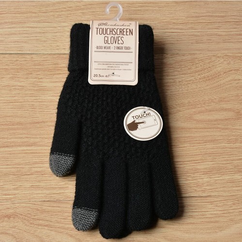 Mujeres Hombres Invierno Pantalla Táctil Guantes Cálidos Crochet Tejido Dedo Completo Mitones EE. UU. - Imagen 10 de 28