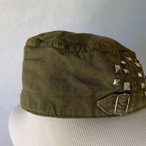 H&M Army Green Bling Embellished Studded Hat, S/M - Picture 5 of 12