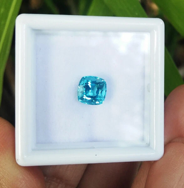 COLOR RARO! 6x6mm. COJÍN TURMALINA PARAIBA AZUL NEÓN TOP GEMAS CREADAS Foto 3 de 4