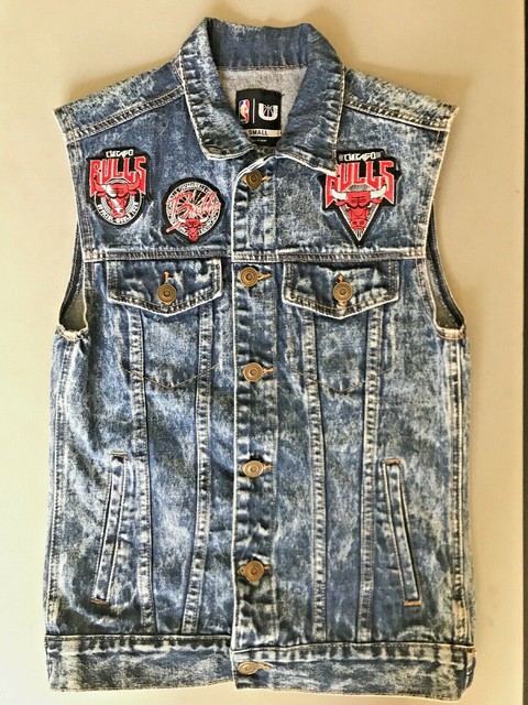 Chicago Bulls NBA Denim Vest Mens Small NBA World Tour ...