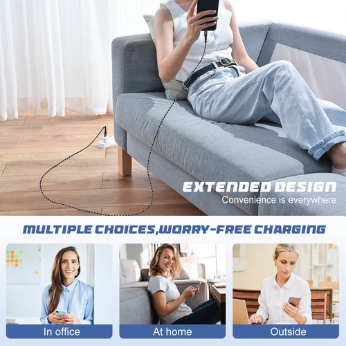 3Pack USB C Cable FAST Charger Cord for Motorola Edge, One 5G Ace, Moto G Stylus - Photo 10 sur 10