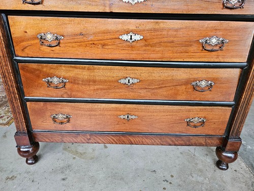 CASSETTONE IN NOCE MASSELLO INTEGRO E ORIGINALE EPOCA XIX SECOLO RESTAURATO - Picture 9 of 24