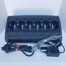 Motorola 6 Radio Unit Bay Impres Adaptive Charger WPLN4121BR V3.30 & Data Cable