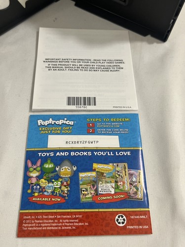 Poptropica Adventures 2012 Nintendo DS Cartridge Case And Manual - Foto 10 di 12