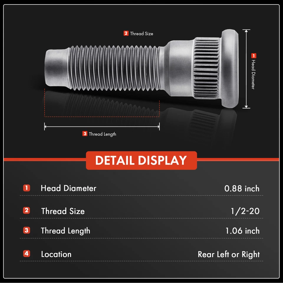 5 pernos de rueda para Dodge Dakota 98-04 Durango B250 Jeep Liberty Chrysler Foto 2 de 4