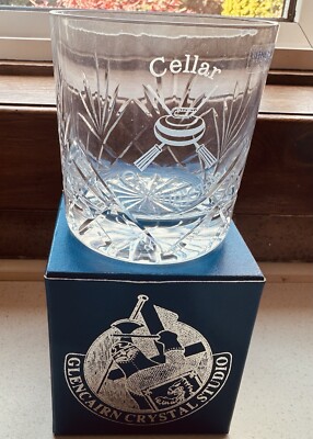 Glencairn Crystal Whiskyglas/Tumbler. Gravur mit ''Cellar Curling Club''.