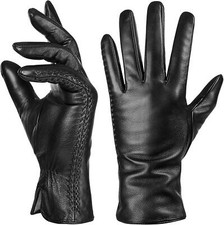 Guantes De Piel De Oveja Aut  ntica Para Mujer, C  lidos Para El Invierno