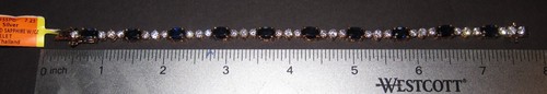 18K GOLD OVER STERLING SILVER CUBIC ZIRCONIA 7" TENNIS BRACELET - Picture 2 of 3