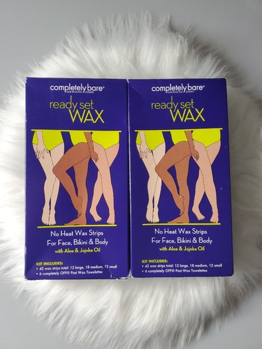 Completely Bare Ready Set Wax Strips No Heat. Hair Removal lot of 2