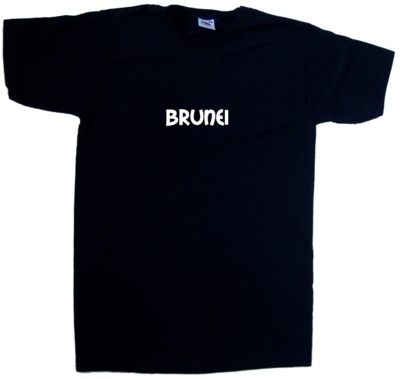 T-shirt Brunei text collo a V - Foto 1 di 1