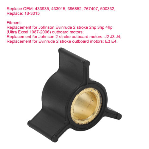 ♤ 3 Water Pump Impeller 433935 For Johnson 2 Stroke 2HP 3HP 4HP - Afbeelding 1 van 22