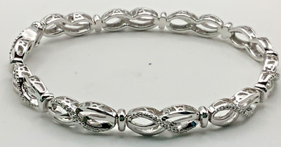 Tennisarmband Sonne Diamant Sterlingsilber Infinity Style 30 kleine Diamanten